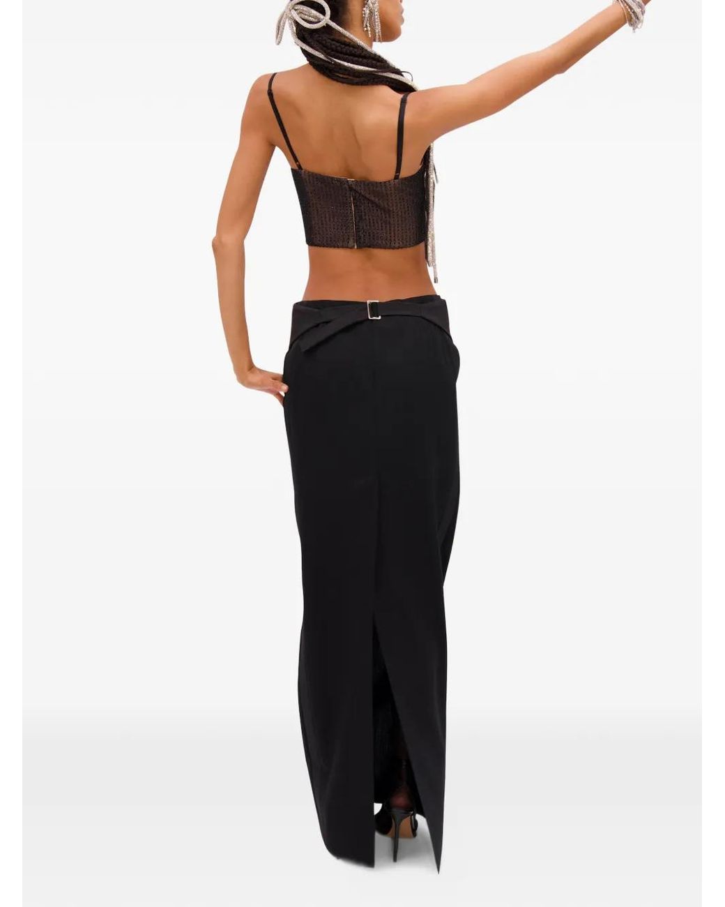 Area Black Column Maxi Skirt