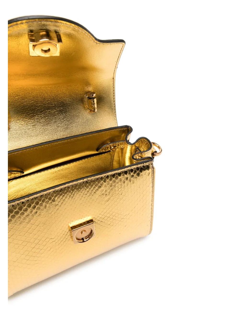 Versace Metallic Small La Medusa Python-Effect Tote Bag