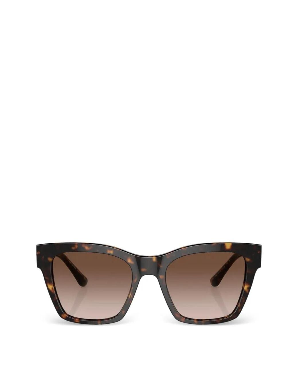 Dolce & Gabbana Gray Crossed Tortoiseshell-Effect Square-Frame Sunglasses