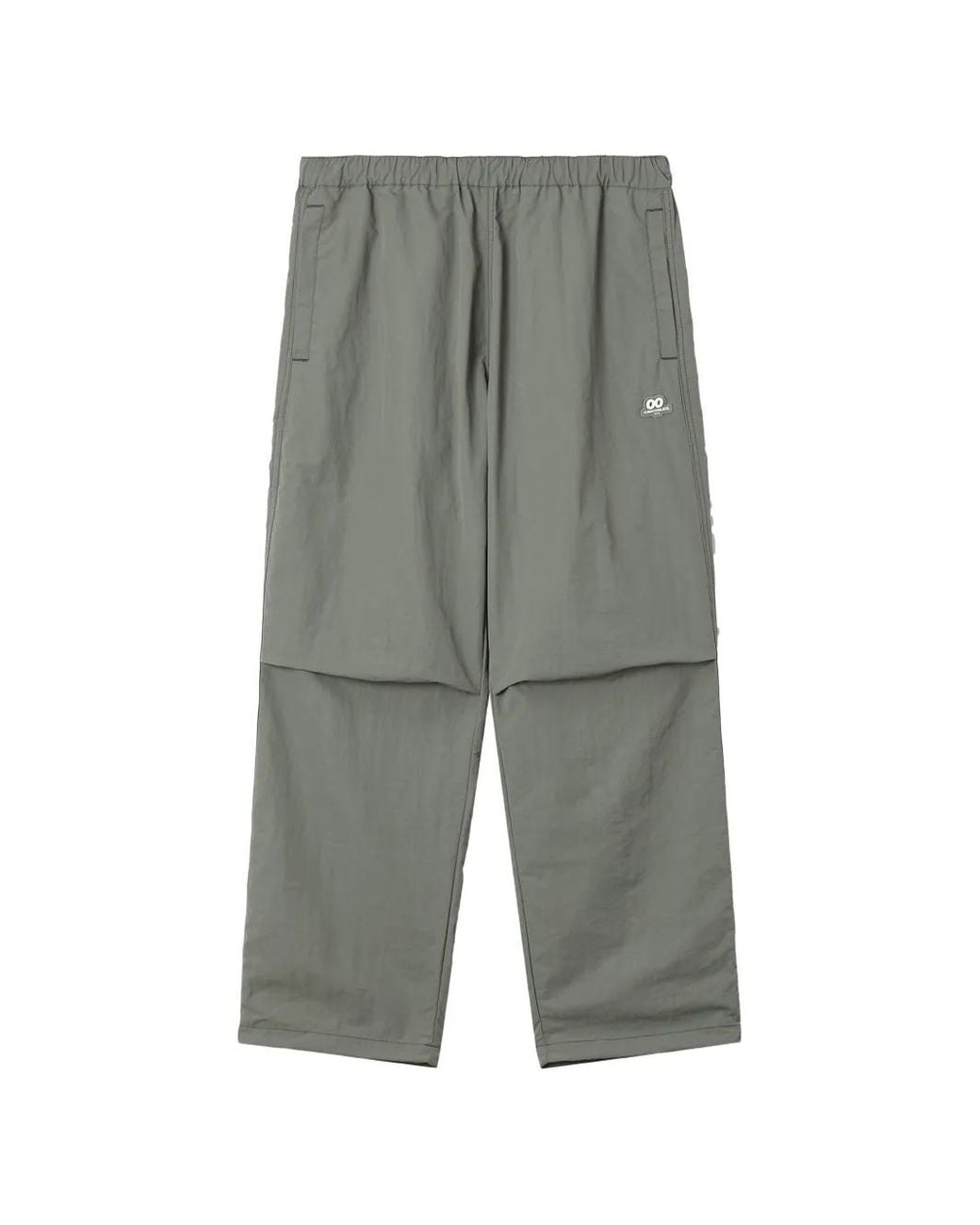 Chocoolate Gray Logo-Patch Straight-Leg Trousers for men