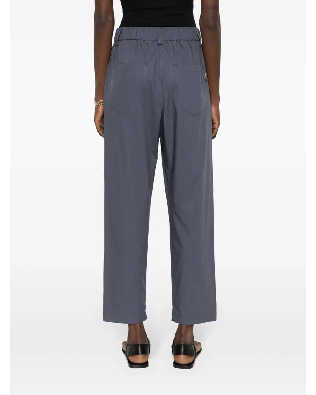 Brunello Cucinelli Blue Cotton Tapered Trousers