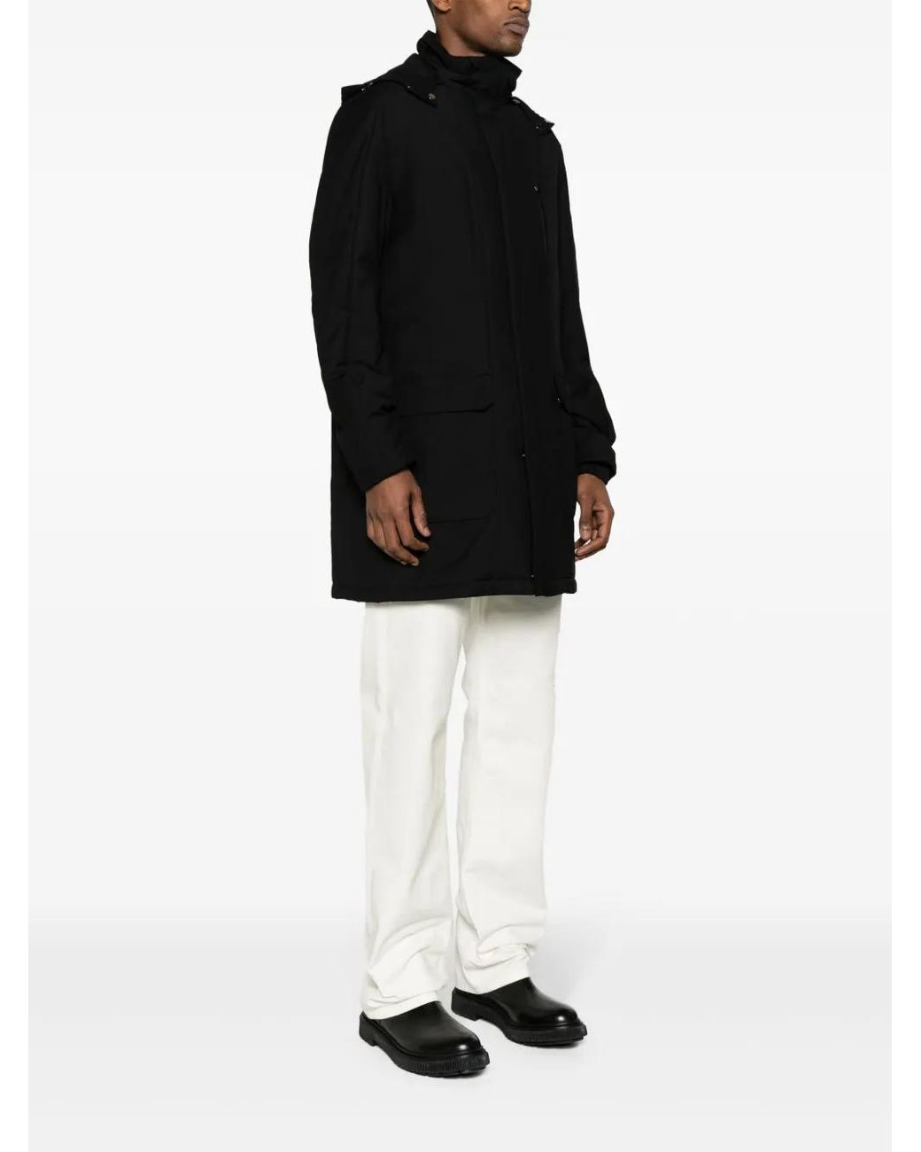 Corneliani Black High-Neck Padded Coat for men