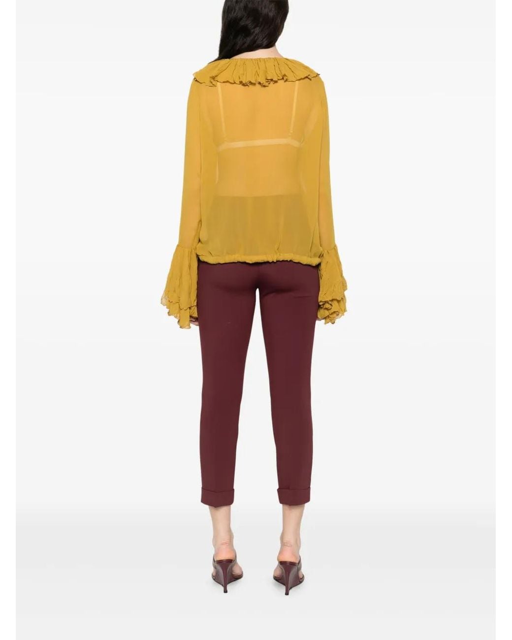 Occleus Yellow Macy Ruffled Blouse