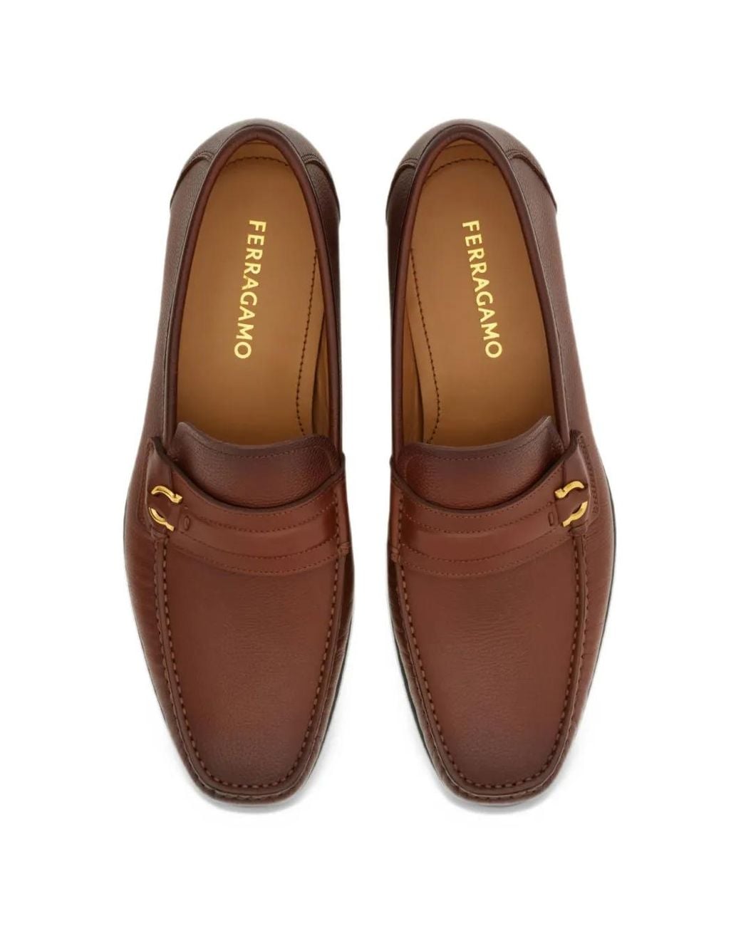 Ferragamo Brown Gancini Loafers for men