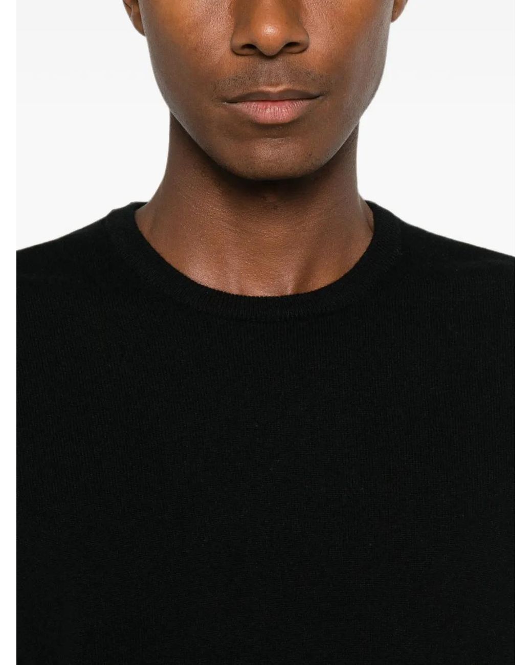 Fedeli Black Crew-Neck Long-Sleeve Sweater for men
