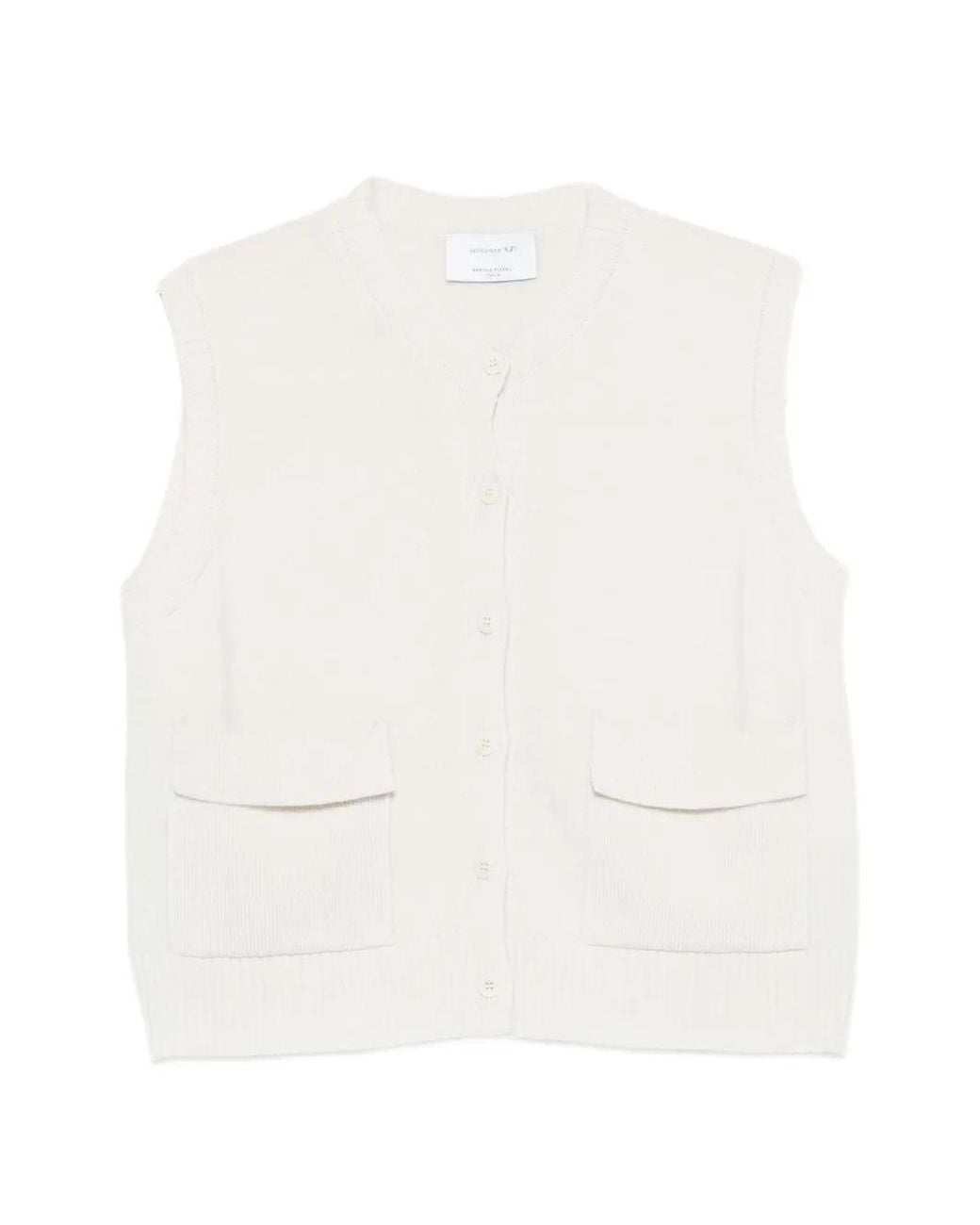 Daniele Fiesoli White Button-Up Sleeveless Vest