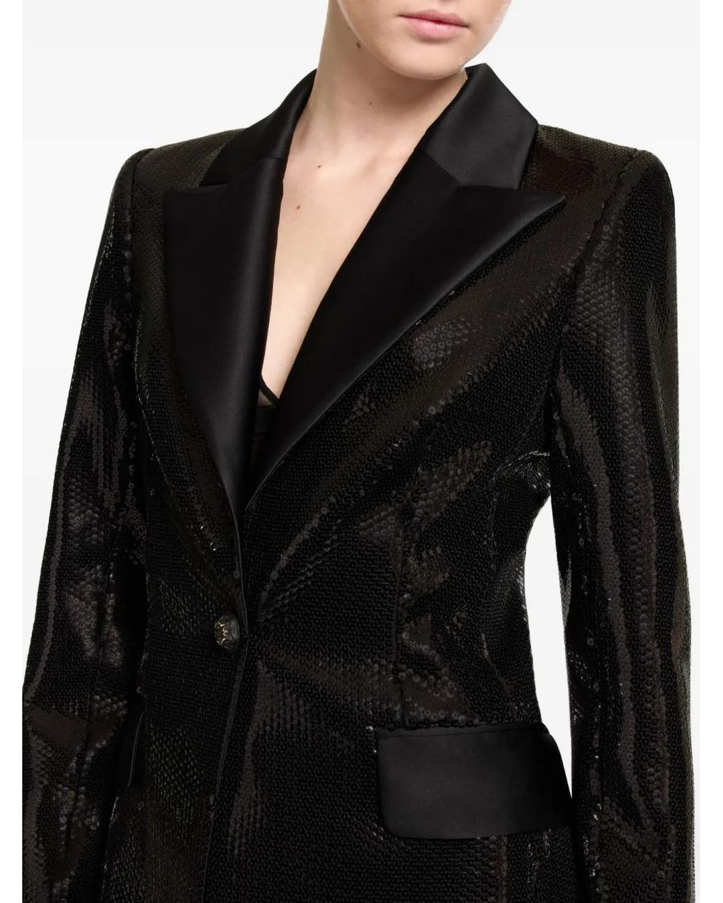 Elie Saab Black Sequin-Embellishment Blazer