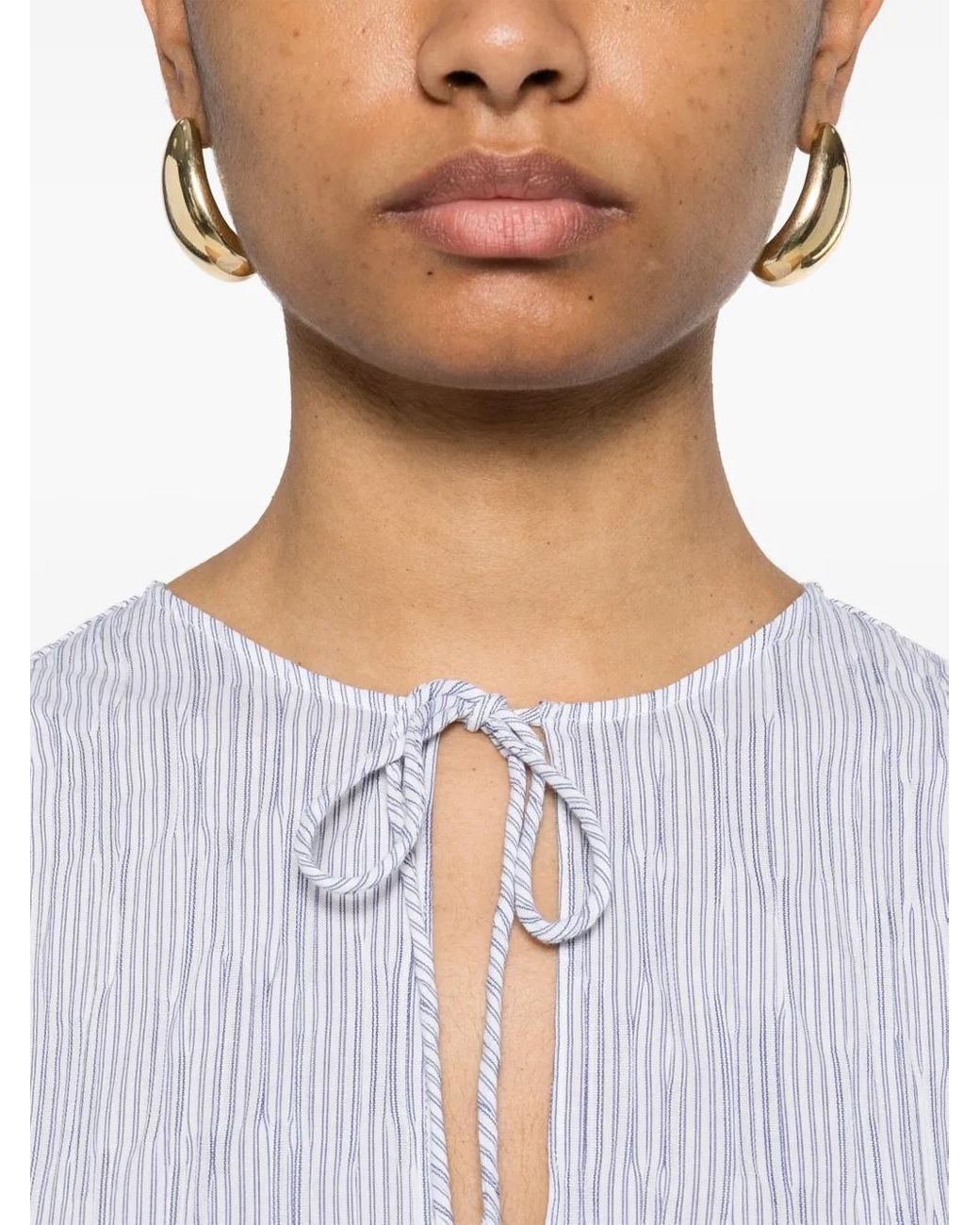 Loewe White Cotton Blend Midi Dress