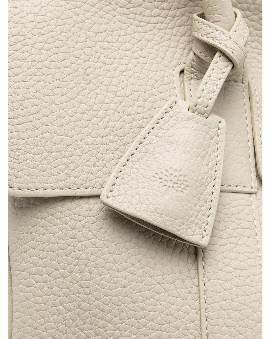 Mulberry Natural Pebbled-Texture Top-Handle Tote