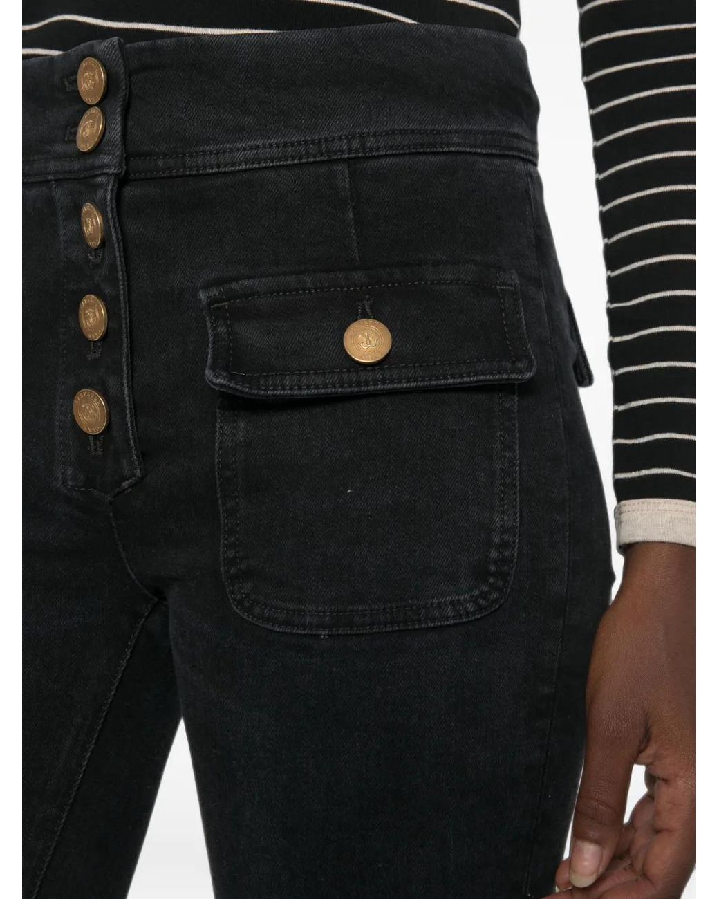 Seafarer Black Button-Up Flared Jeans