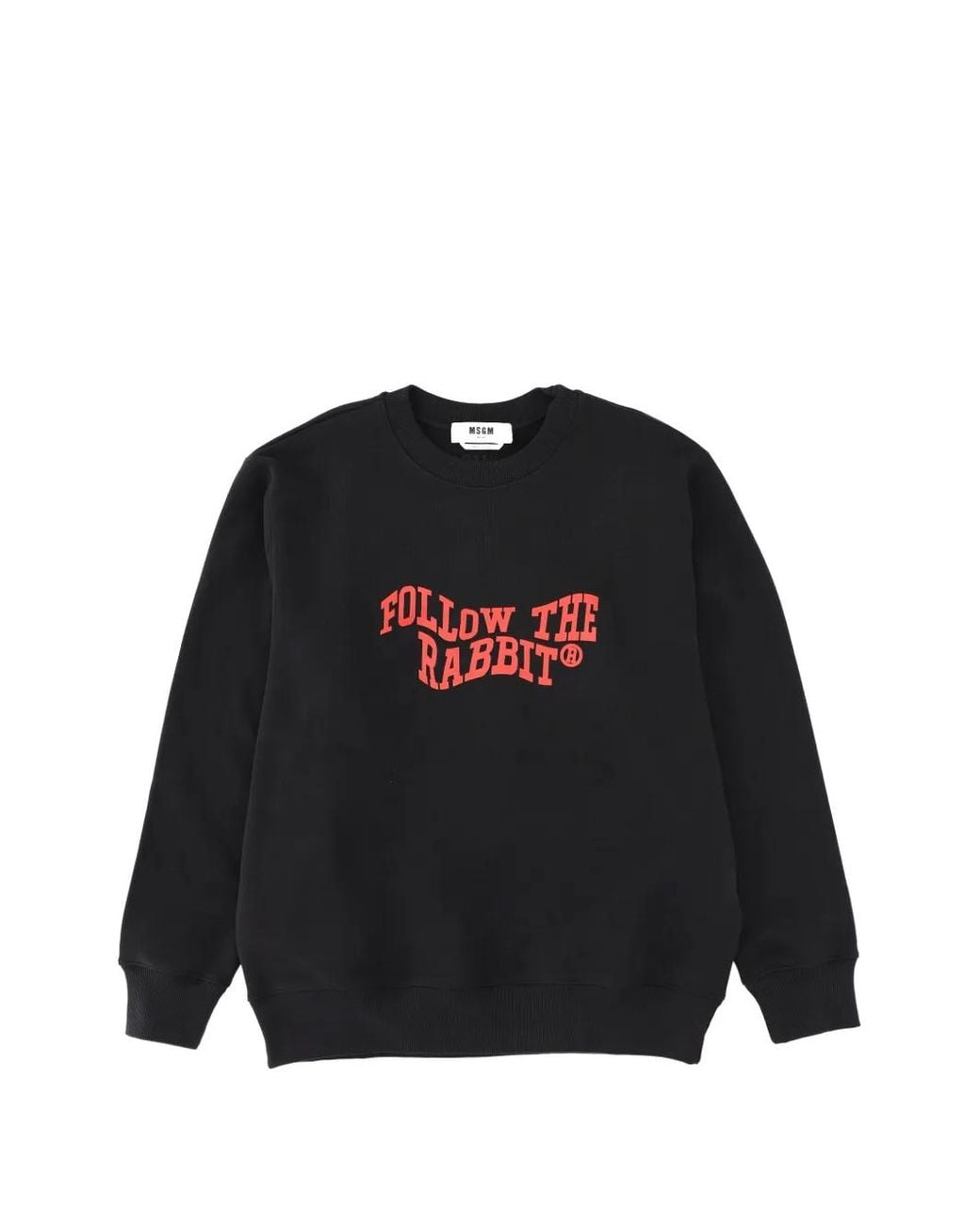 MSGM Black Rabbit Cotton Sweatshirt for men