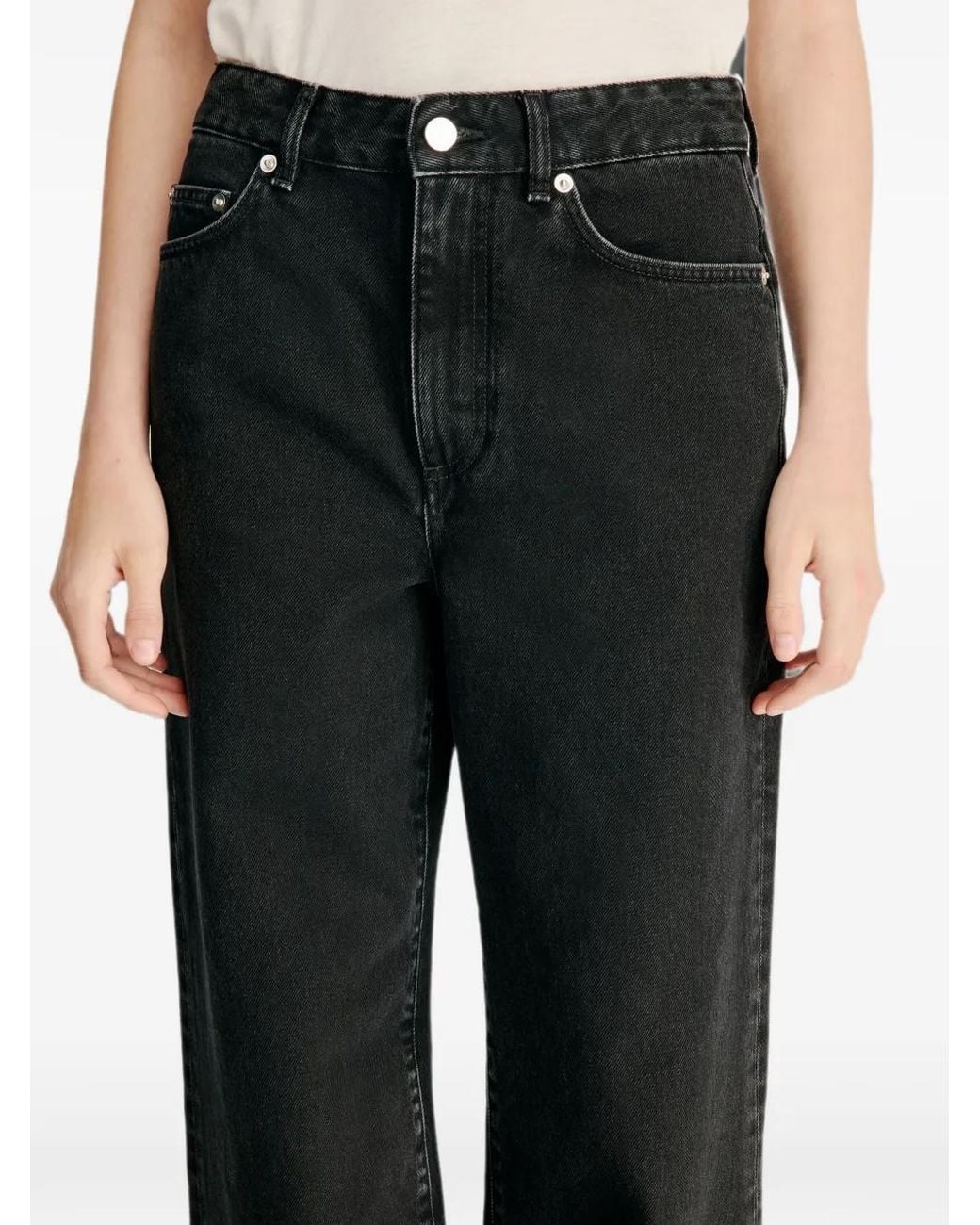 Loulou de Saison Black Mico Wide-Leg Jeans