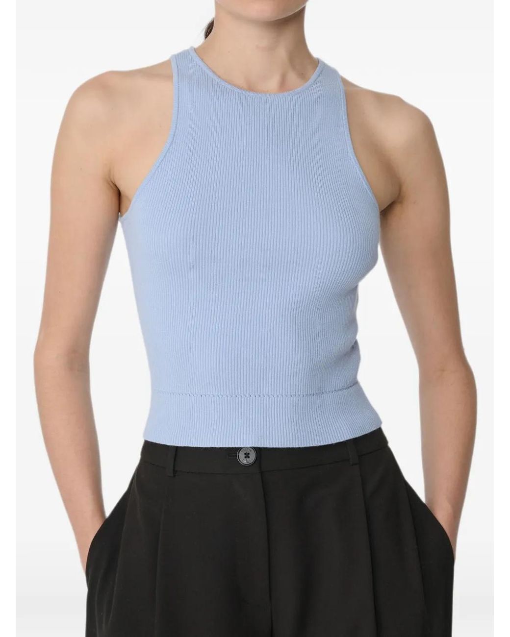Toccin Blue Avery Classic Ribbed-Knit Racerback Top