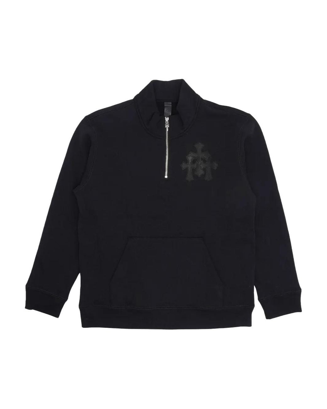 Chrome Hearts Blue Cemetery Cross Quarter-Zip Sweatshirt for men