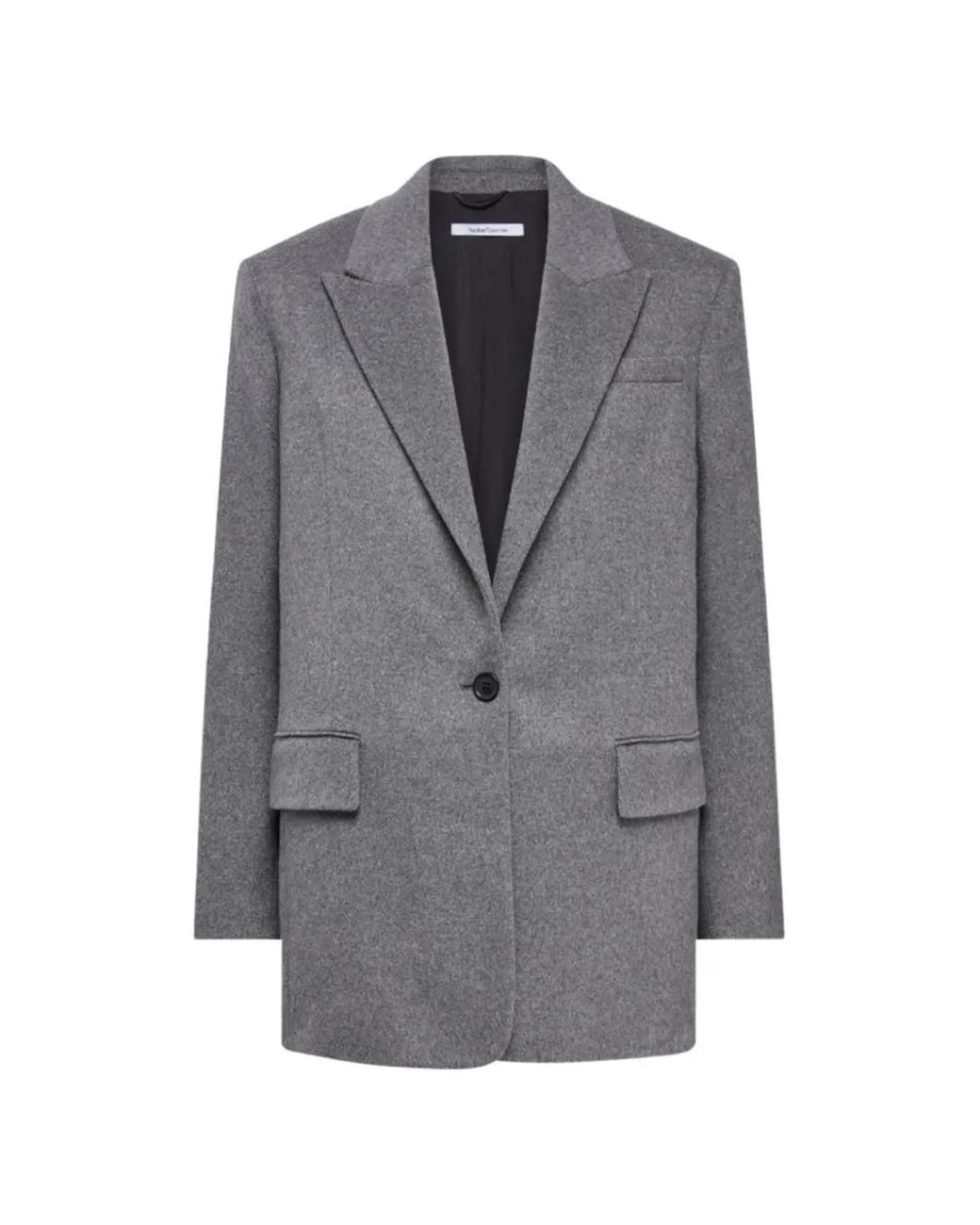 Another Tomorrow Gray Tailored Cashmere Blazer