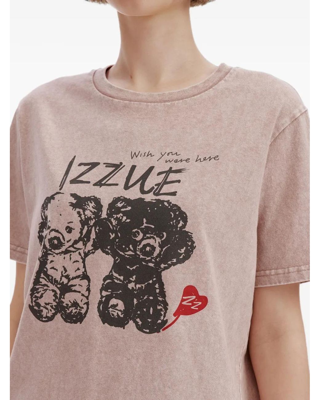 Izzue Gray Graphic-Print T-Shirt