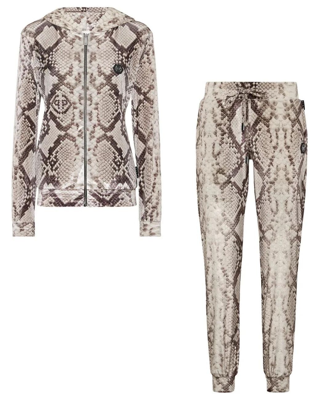Philipp Plein Black Python-Print Tracksuit Set