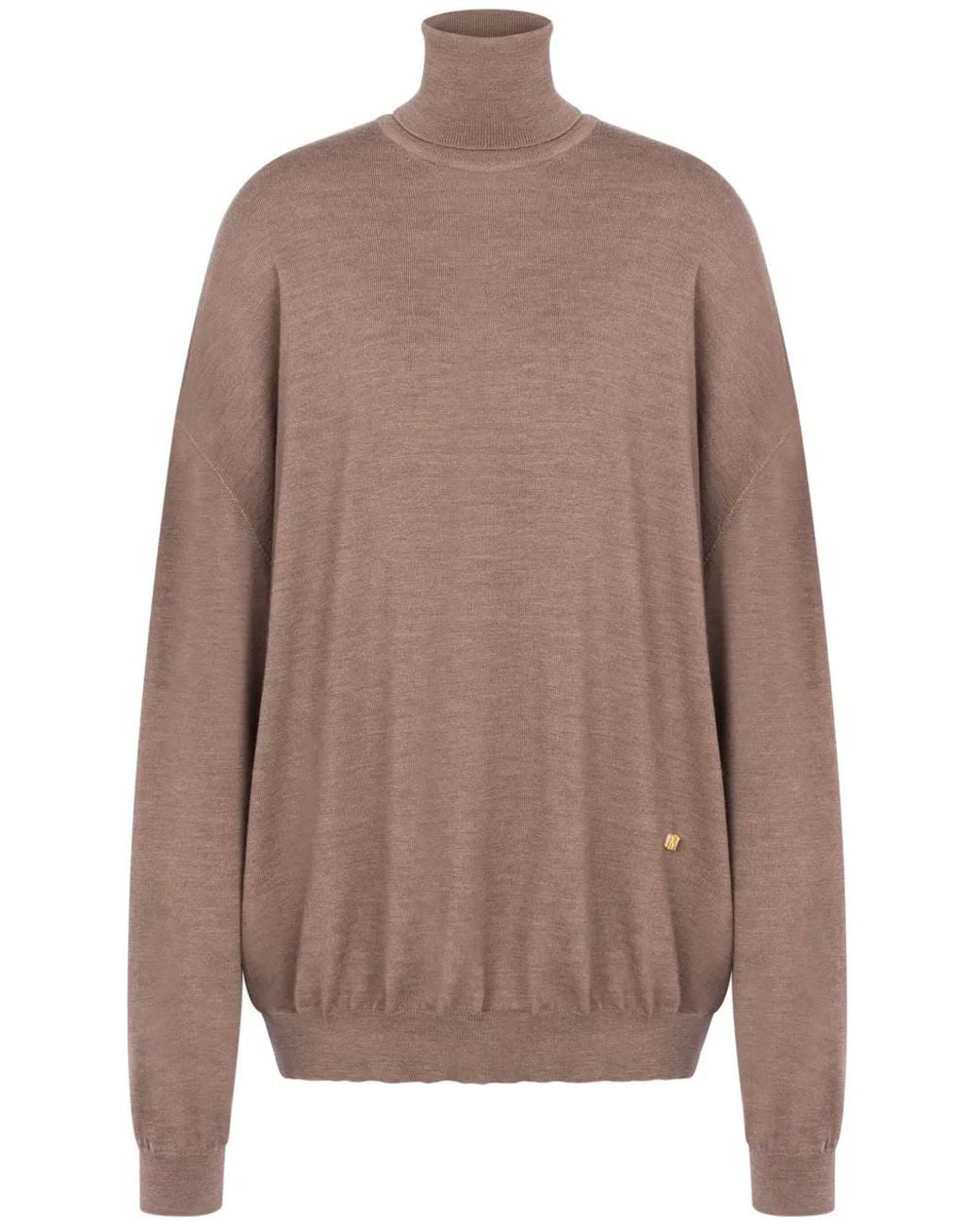 Moschino Brown High Neck Fine Knit Sweater