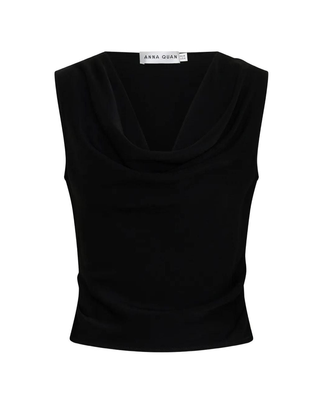 Anna Quan Black Spencer Draped Sleeveless Top
