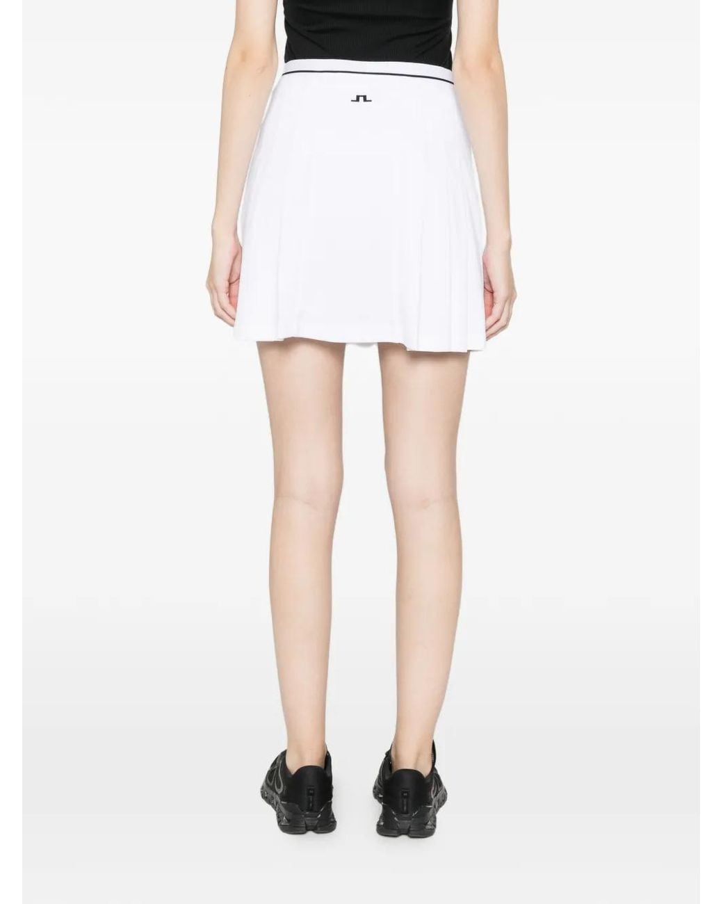 J.Lindeberg White Pleated Trim Short Skirt