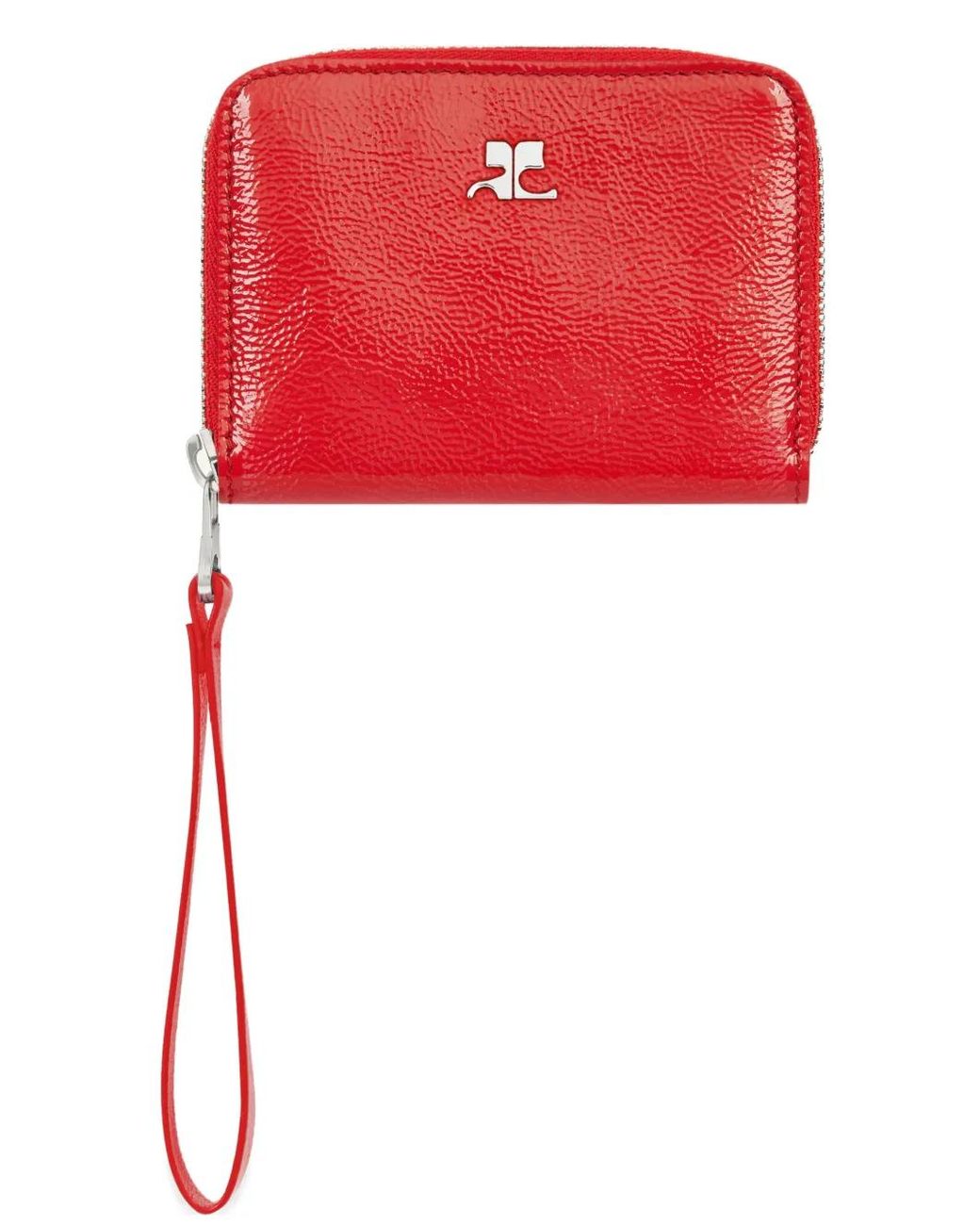 Courreges Red Naplack Zipped Compact Wallet