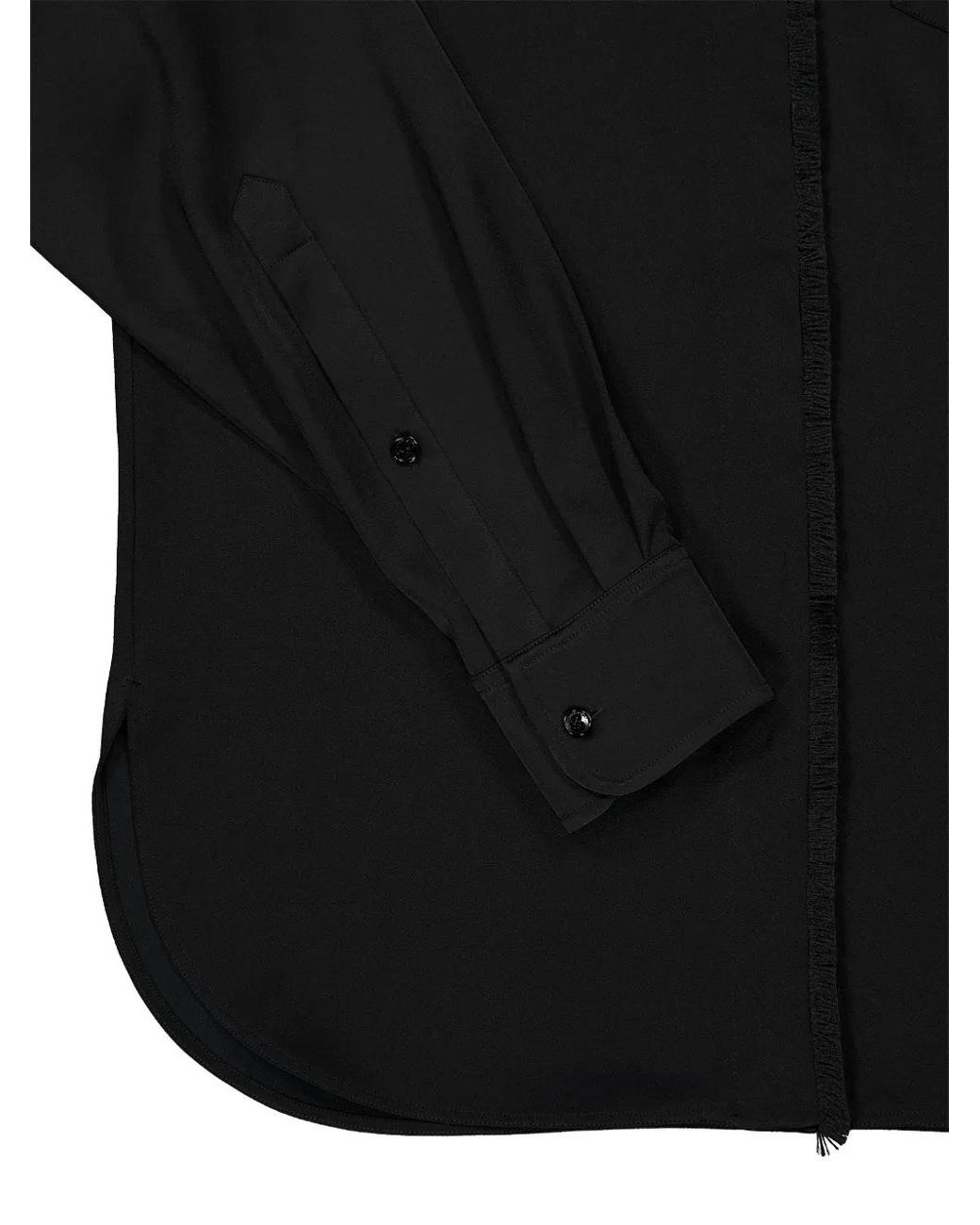 Stella McCartney Black Fringed Satin Shirt