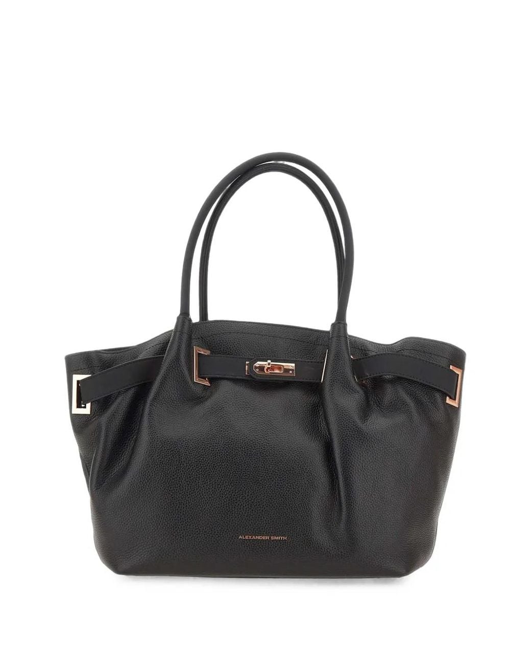 Alexander Smith Black Brooke Embossed-Logo Tote Bag