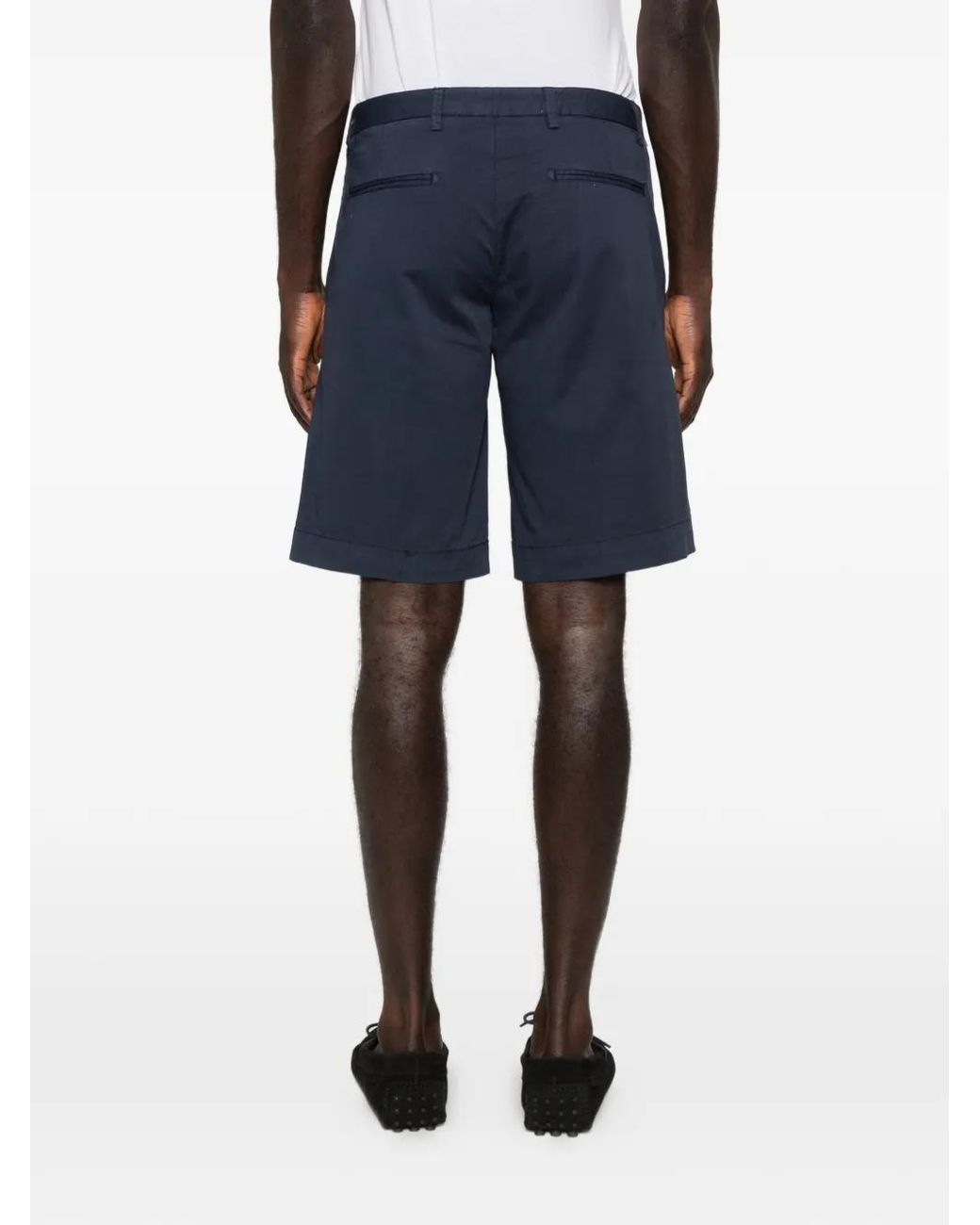 Entre Amis Blue Danubio Belt-Loop Shorts for men