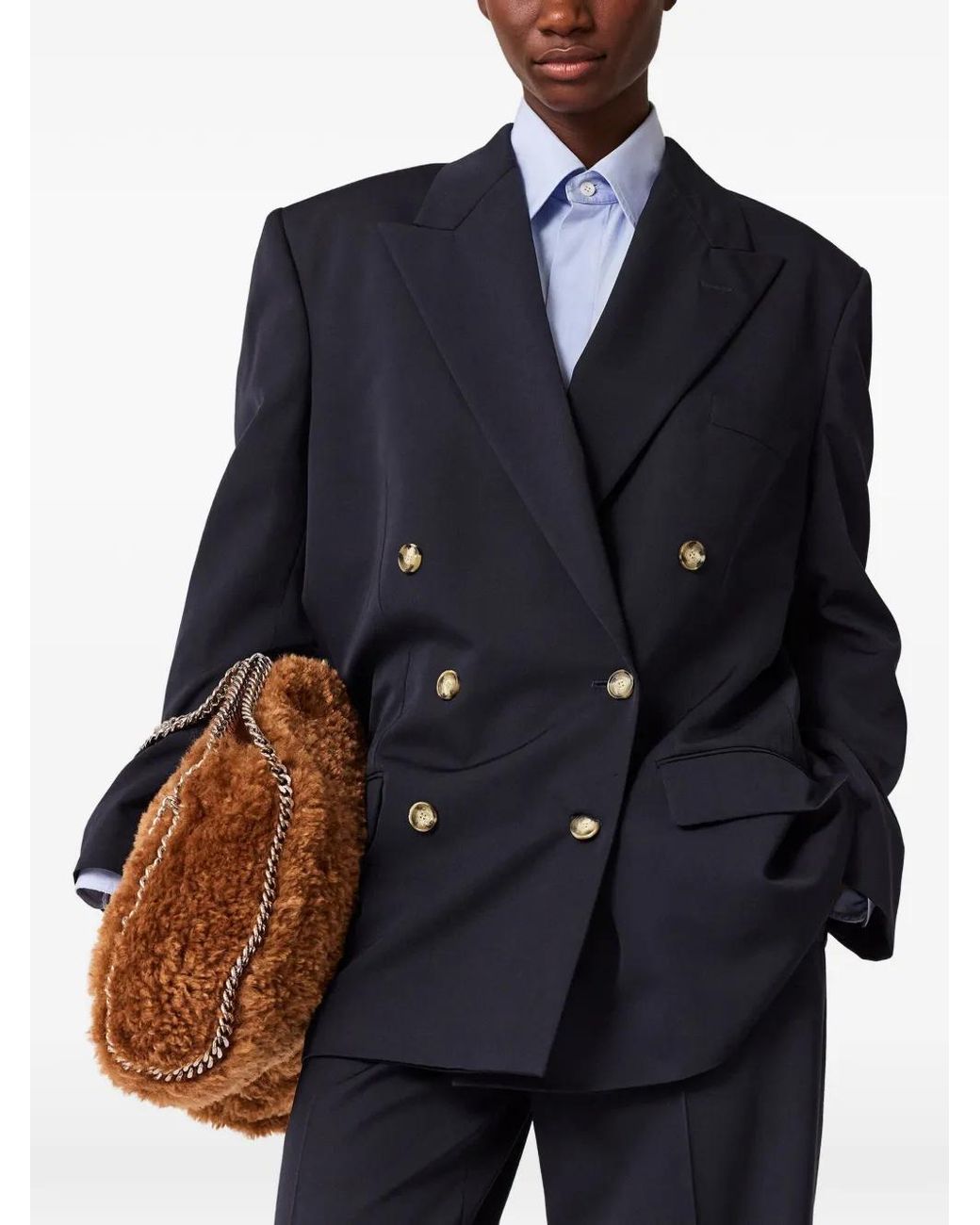 Stella McCartney Blue Buttoned Double-Breasted Jacket