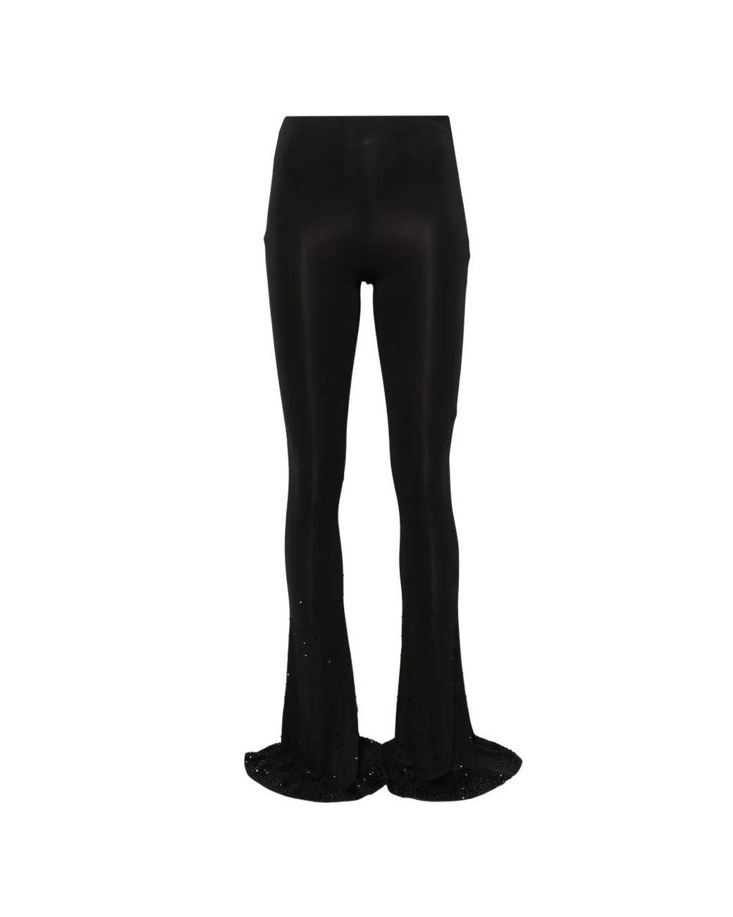 Patrizia Pepe Black Rhinestone-Embellished Flared Trousers