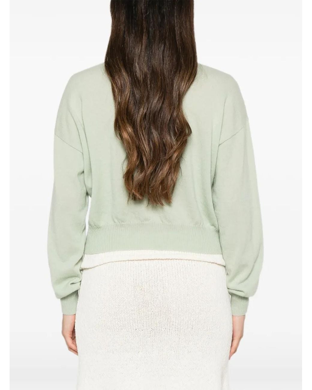 Twinset Green Ribbed-Trim Sweatshirt