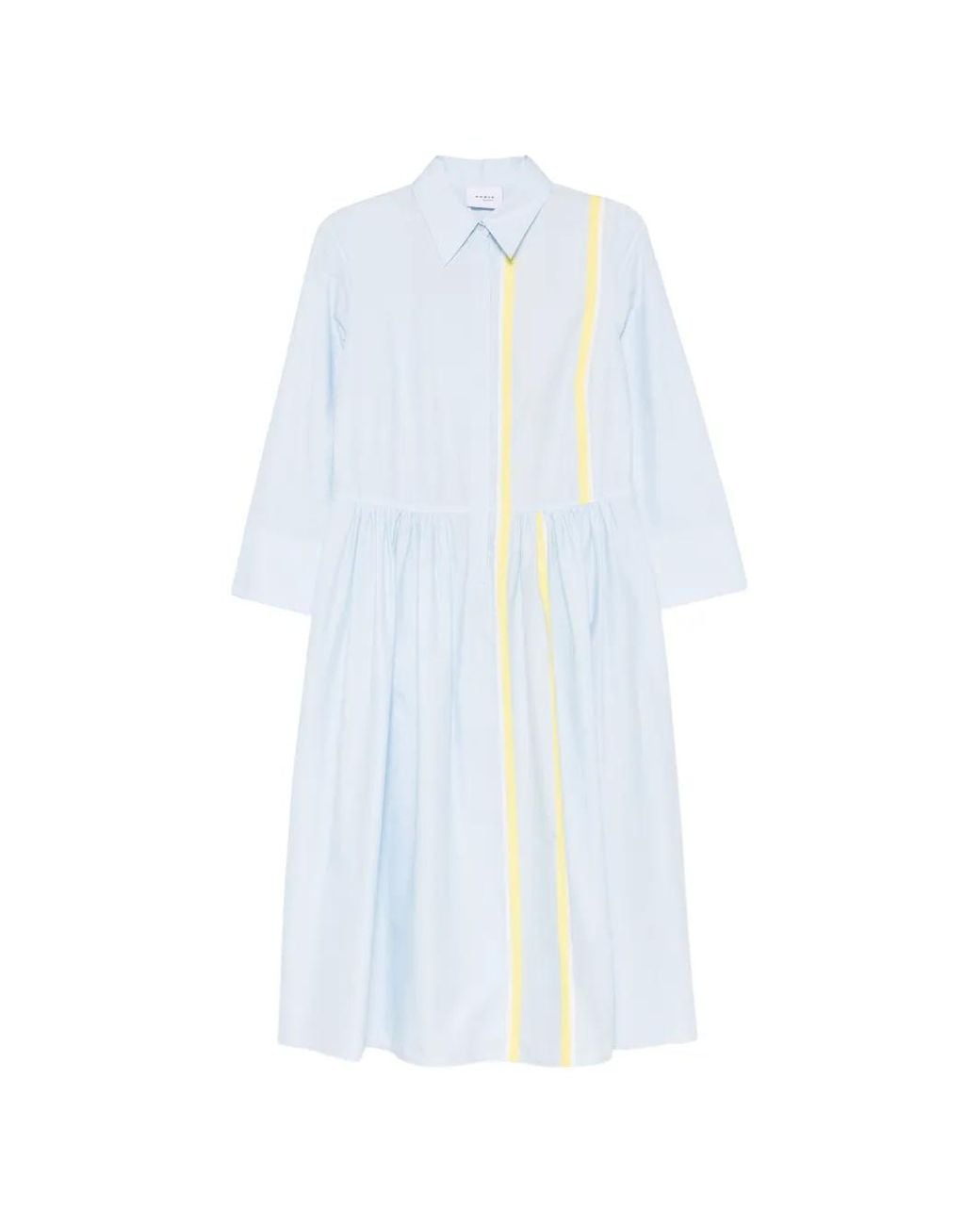 Akris Punto White Robe À Détails Rayés