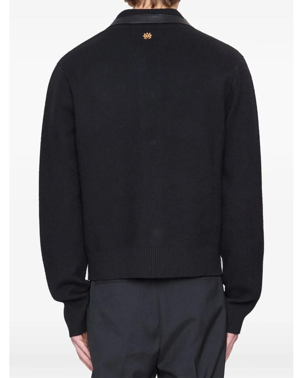 Amiri Blue Leather Patch Shirt Jacket for men