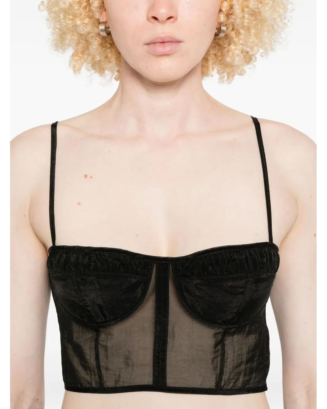 CECILIE BAHNSEN Black Anya Bustier Top