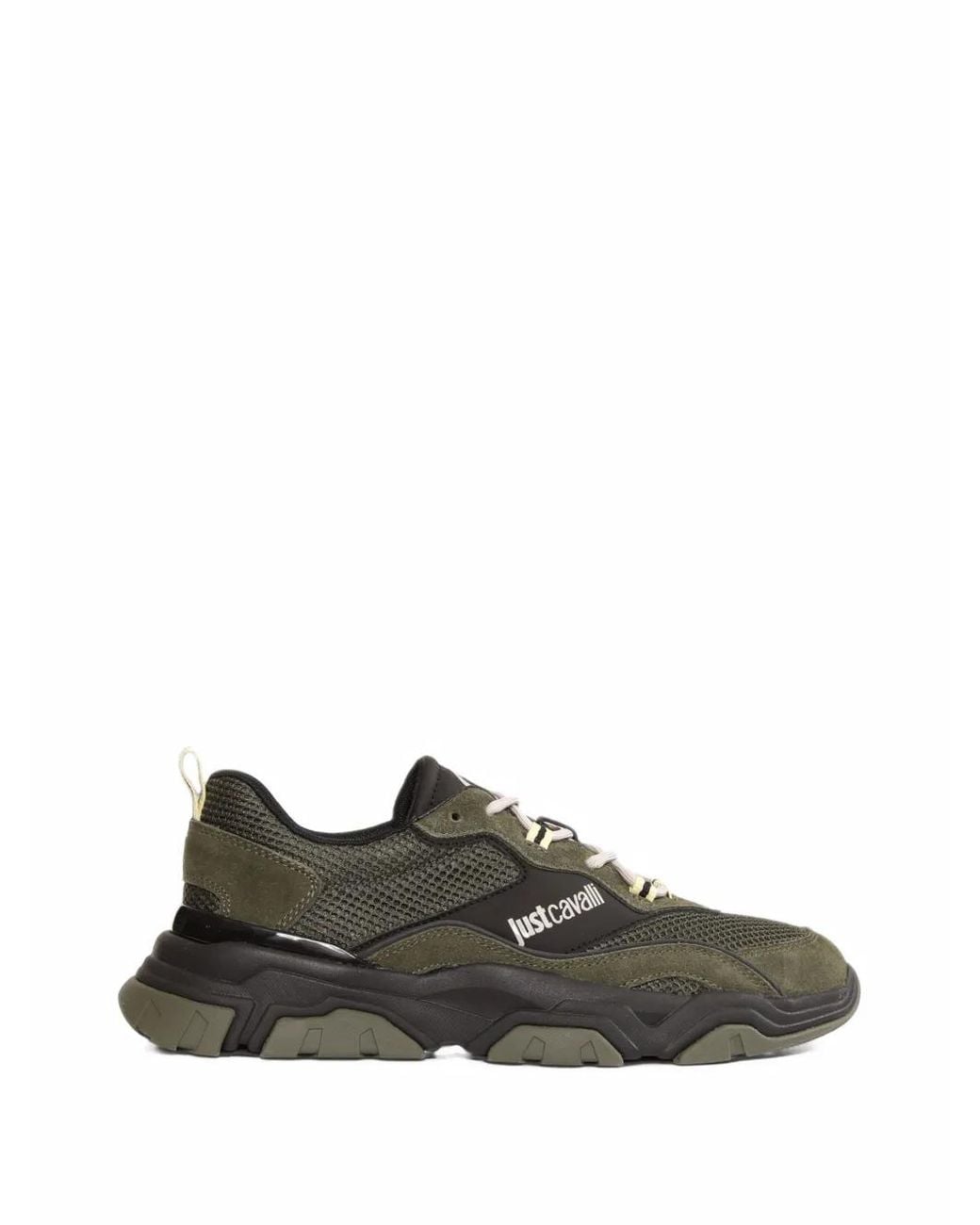 Just Cavalli Green Mesh Panelled Sneakers for men