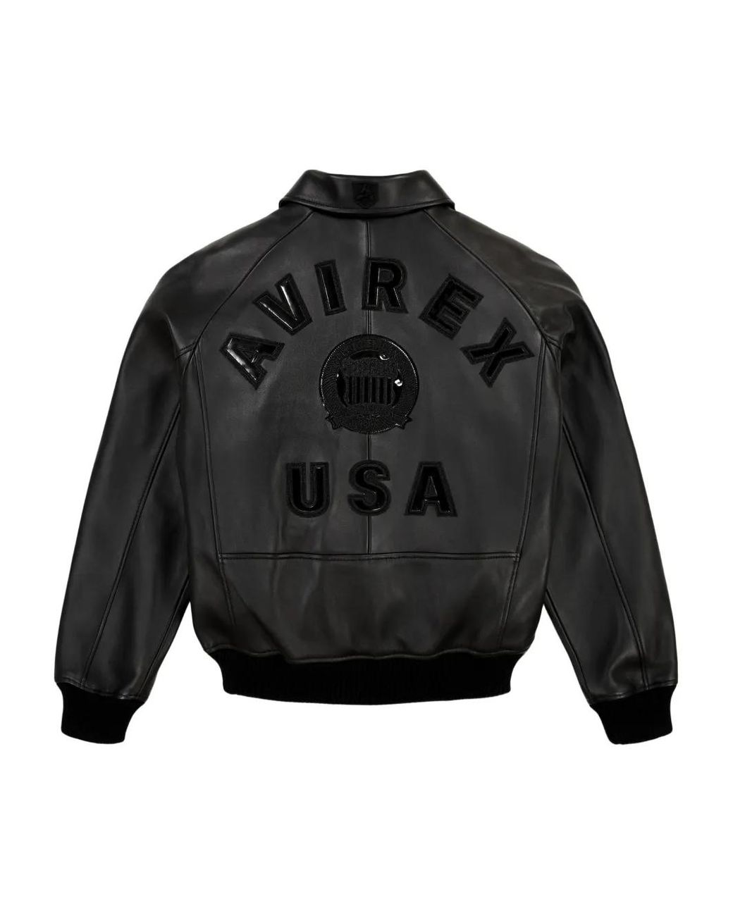 Avirex Black Appliqué Zip Jacket