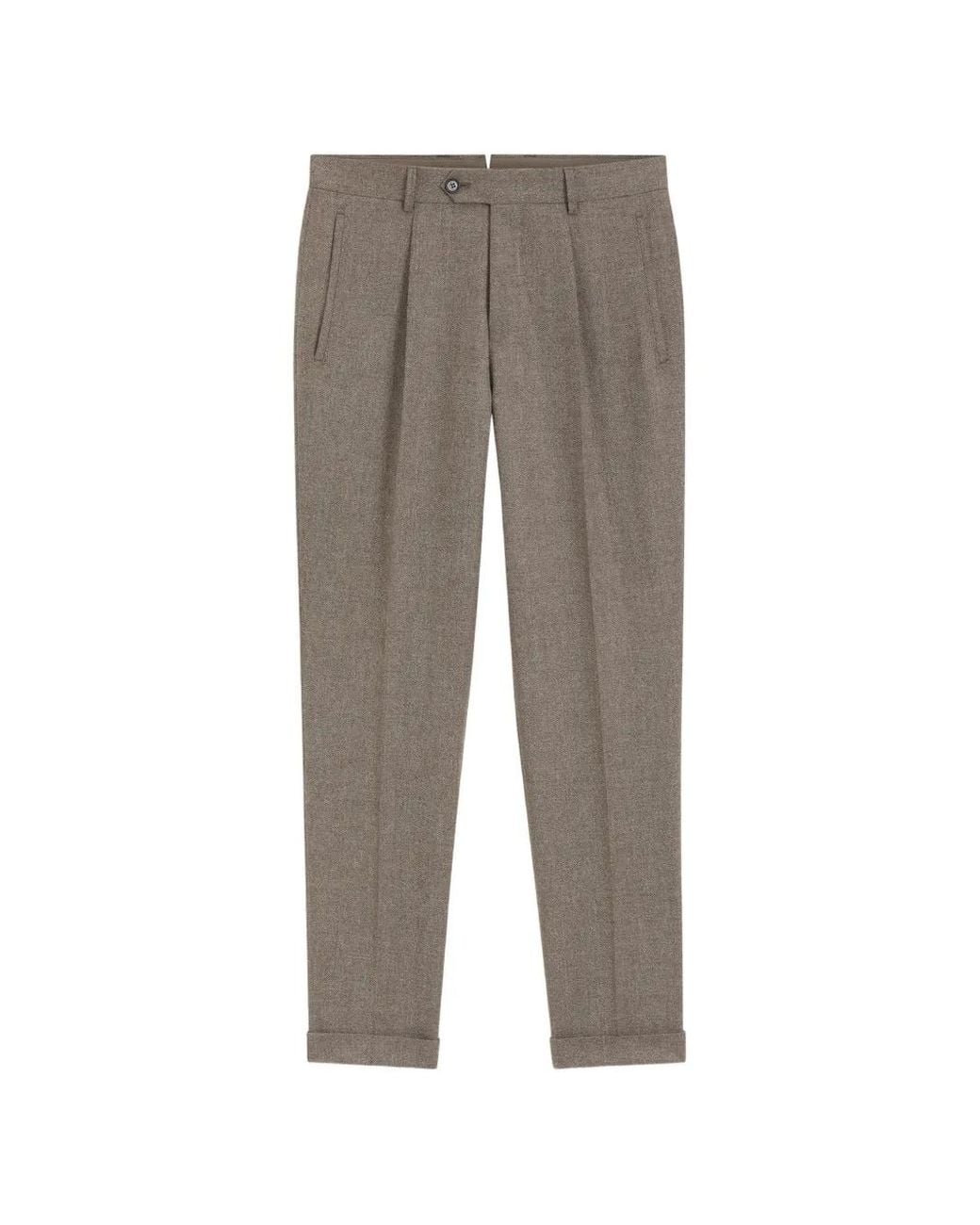 Boss Gray Tapered-Fit Trousers for men