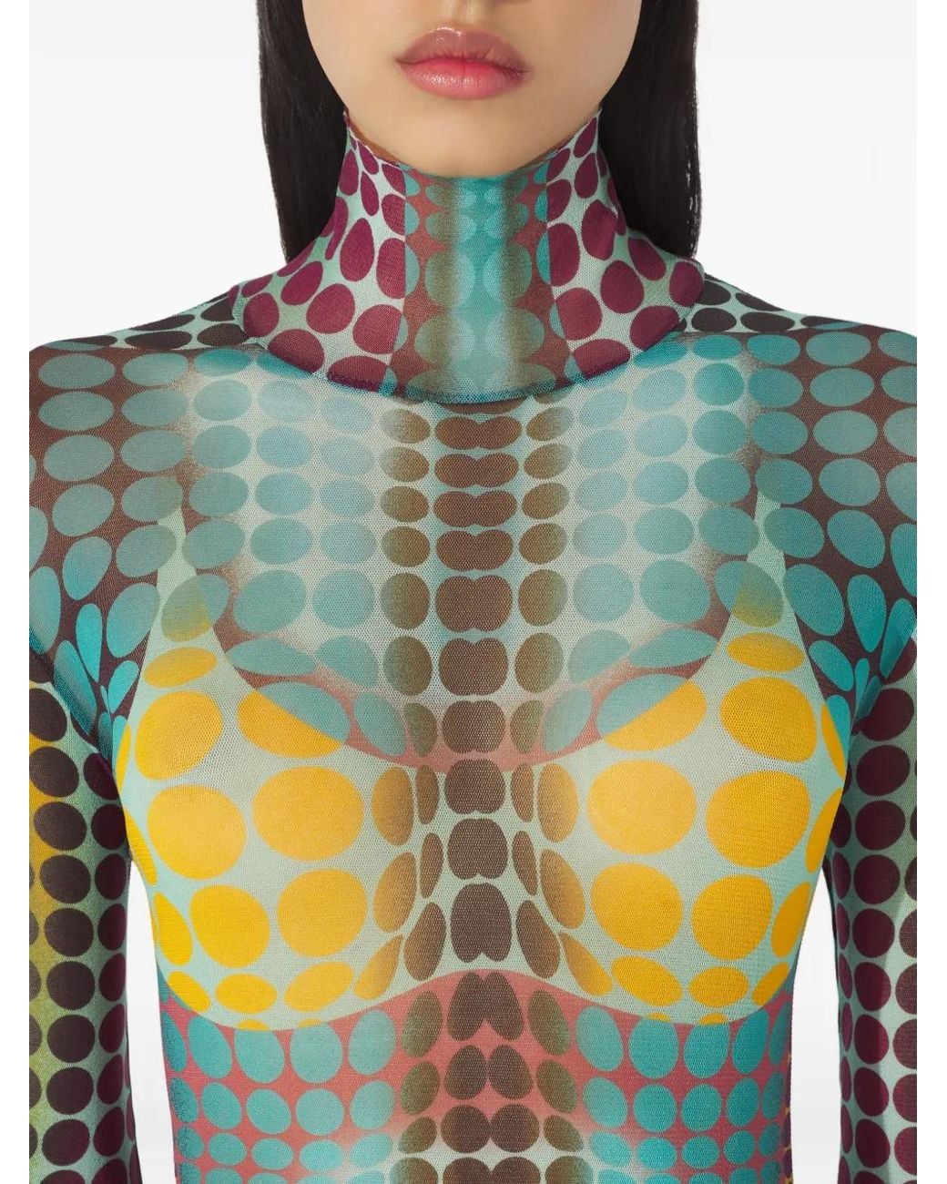 Jean Paul Gaultier Green "Re-Edition High Neck" With Long Sleeves