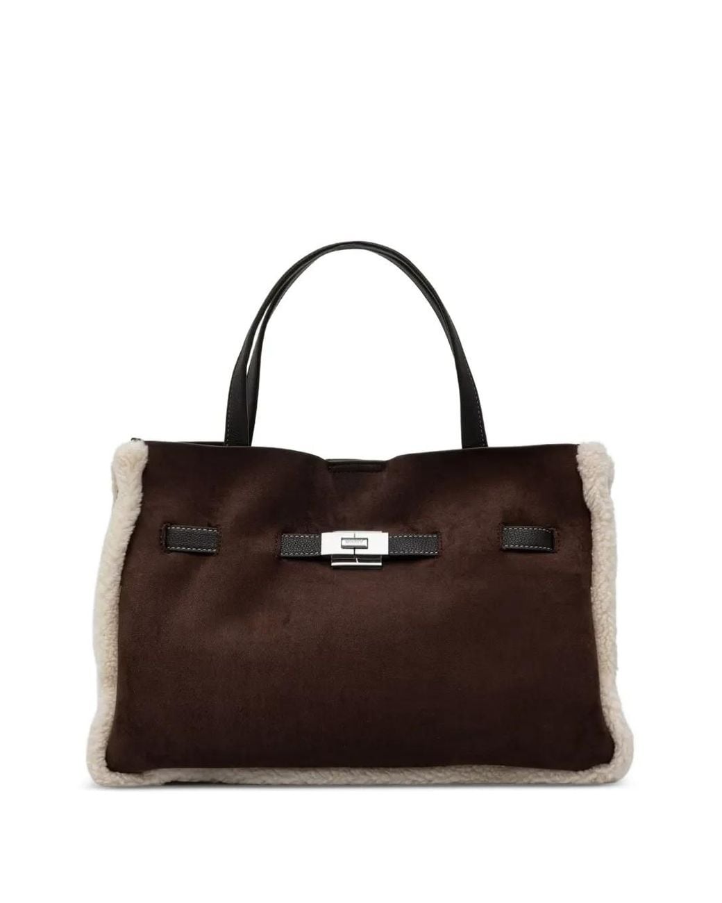 DKNY Brown Handtasche Mit Shearling