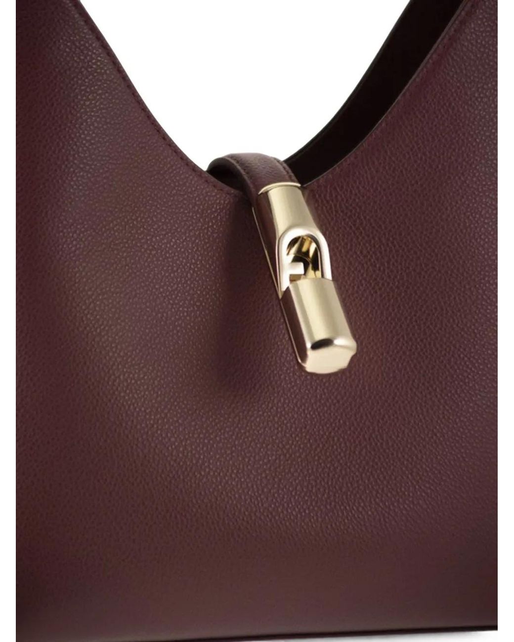 Furla Purple Goccia Leather Tote Bag