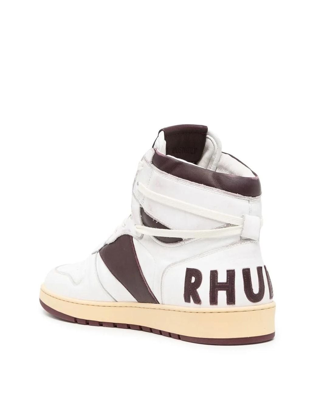 Rhude White Logo High-Top Sneakers for men