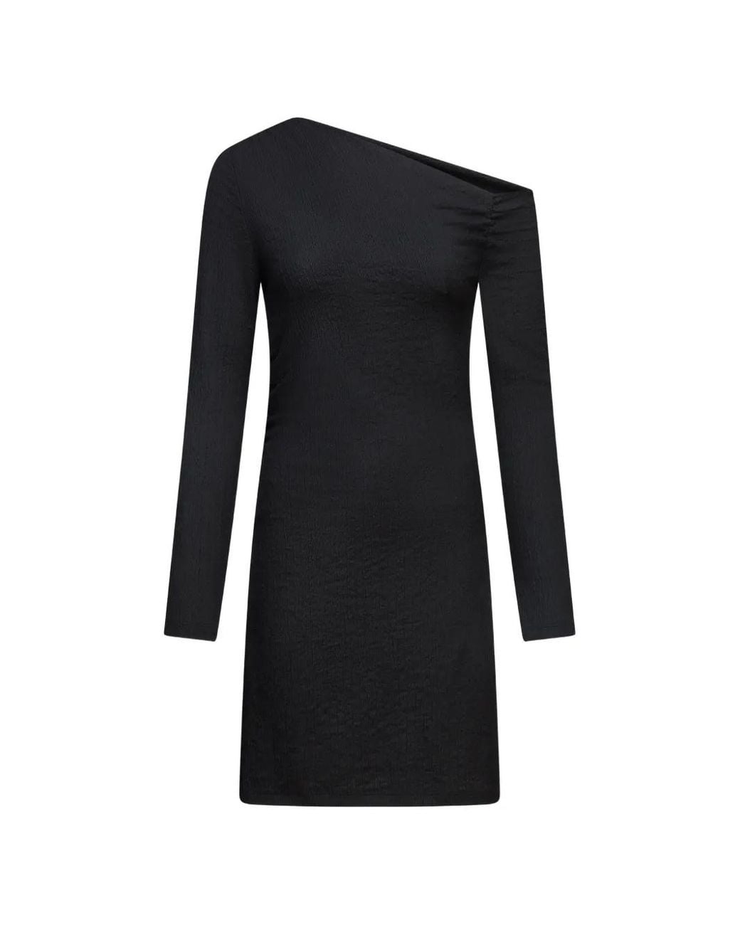 Karl Lagerfeld Black Off-Shoulder Long-Sleeved Mini Dress