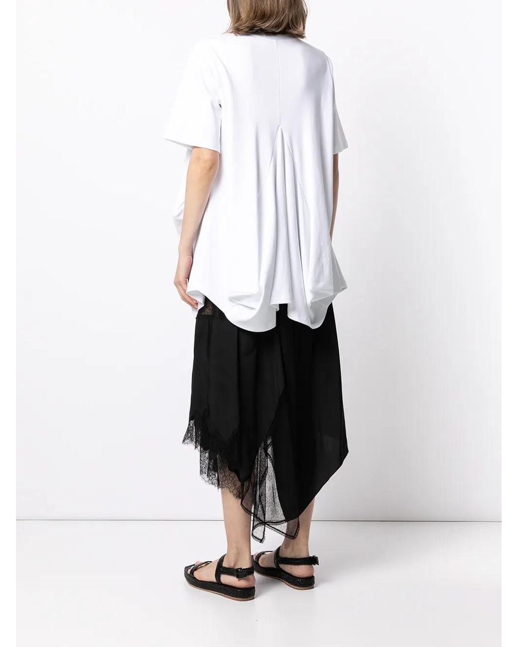 Goen.J White Draped Cotton T-Shirt