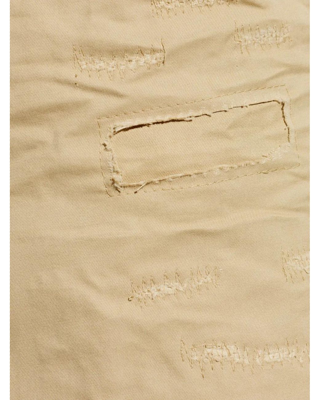 DSquared² Natural Distressed-Finish Shorts for men