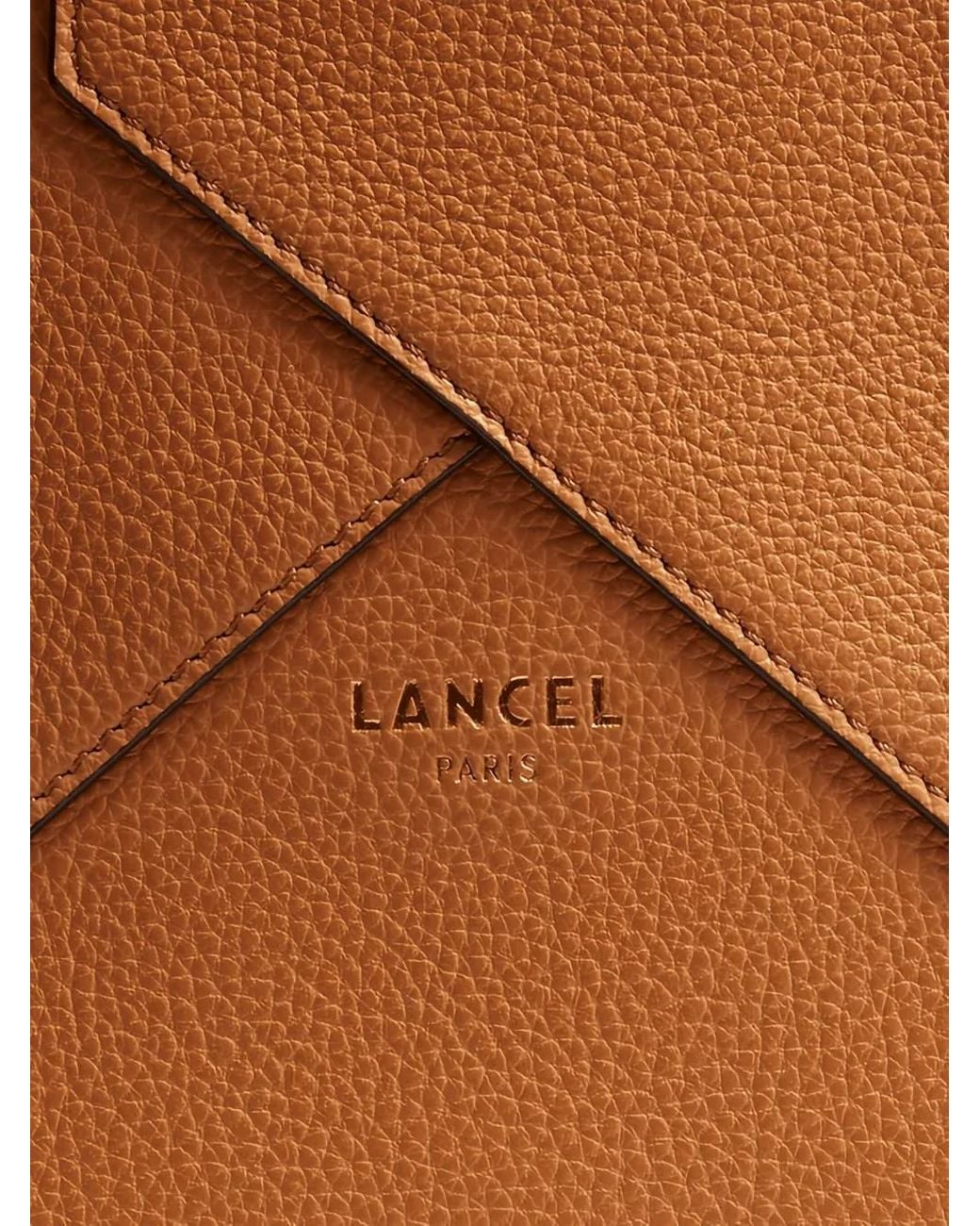 Lancel Brown Enveloppe Leather Backpack