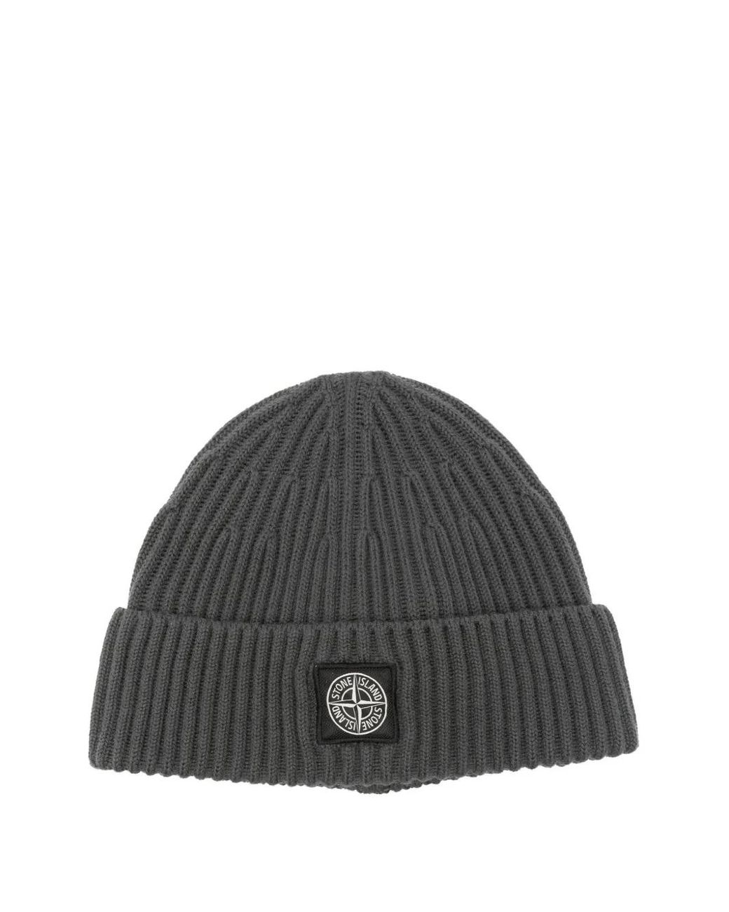 Bonnet À Patch Logo Stone Island pour homme en coloris Gray