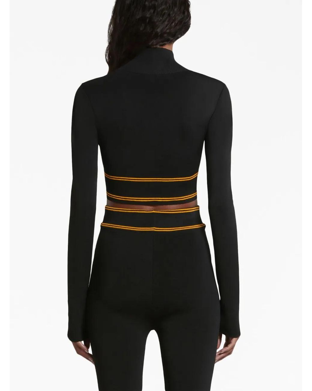 Marni Black Logo-Underband Cropped Jumper