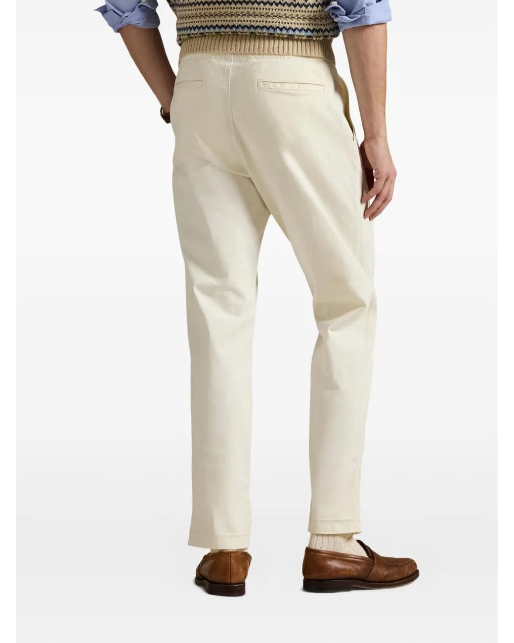 Polo Ralph Lauren White Drawstring-Waist Trousers for men