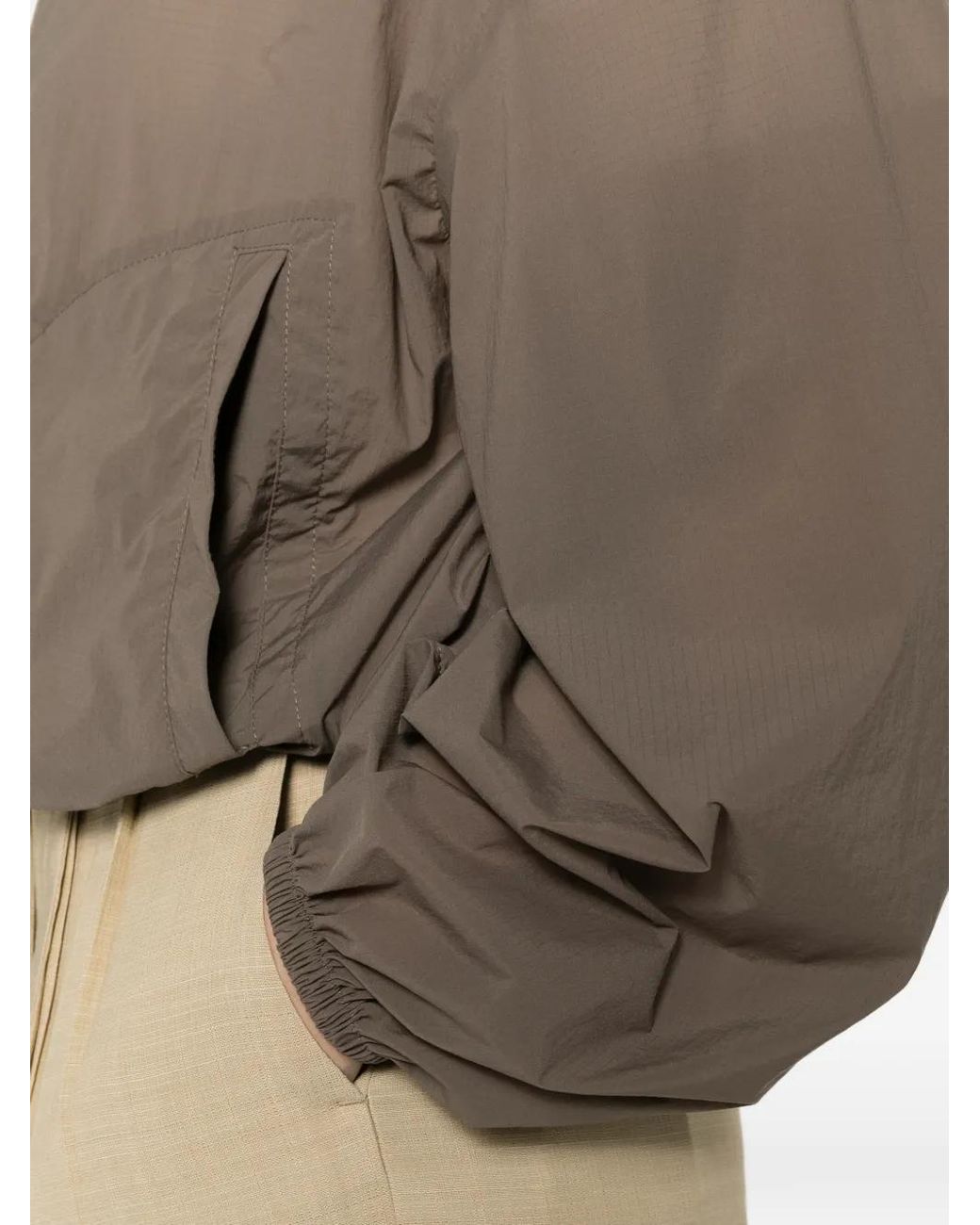 Herno Brown Tortora Polyamide Bomber Jacket