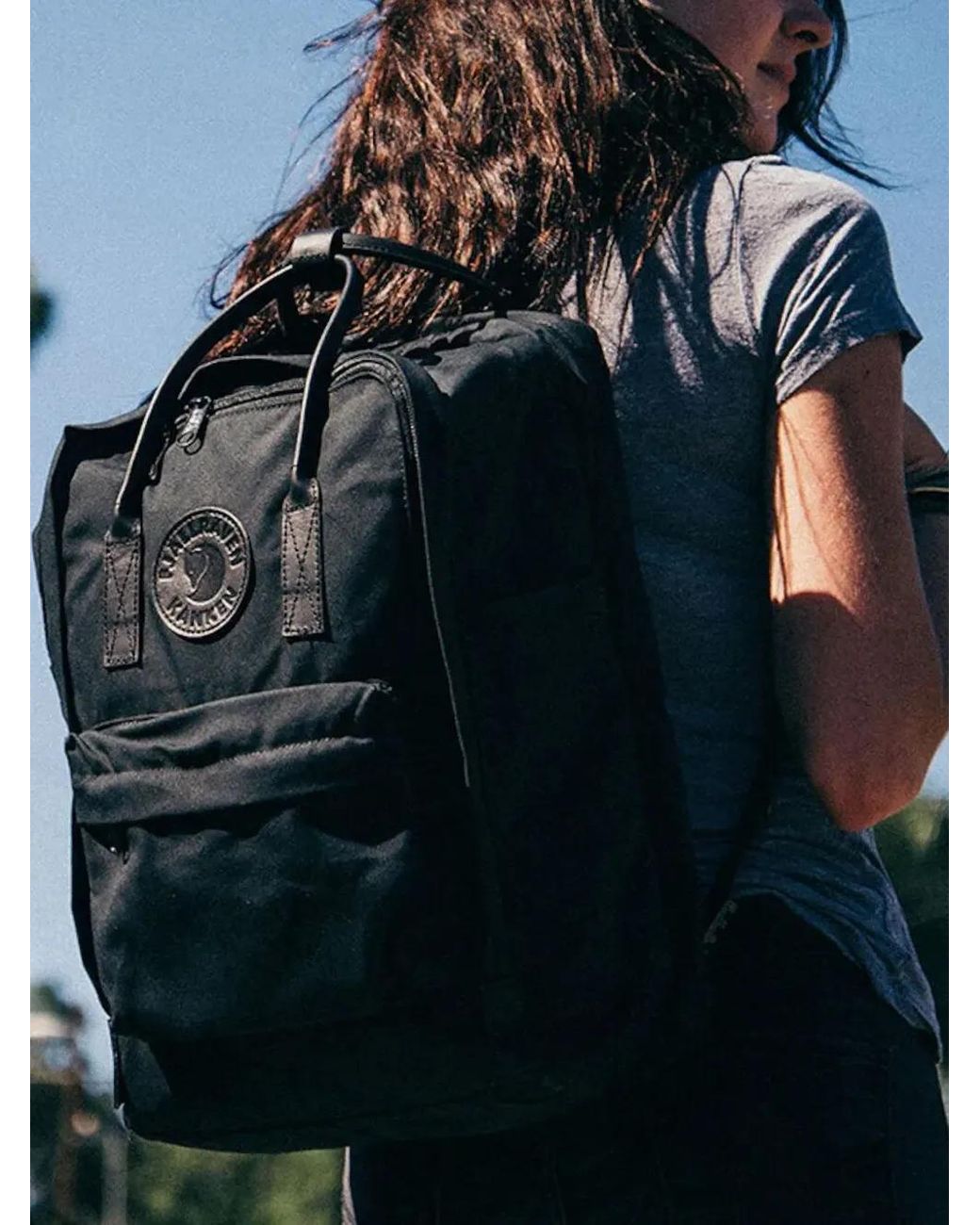Fjallraven Black Kånken No. 2 Top-Handle Logo Backpack